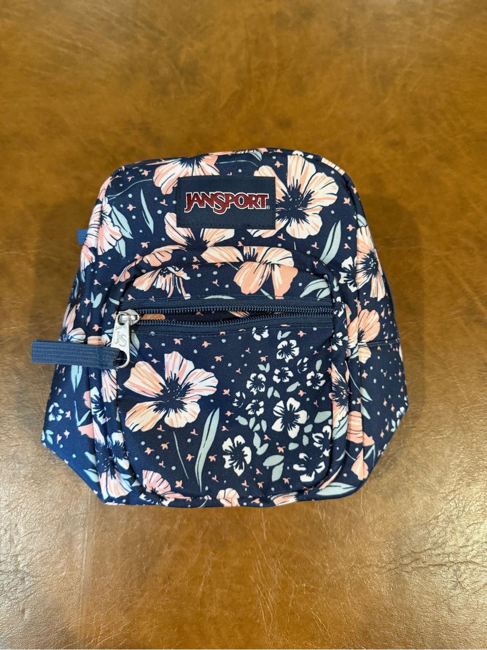 JanSport Kids Floral Navy Lunch Bag - Pink & White Flowers - School Ready